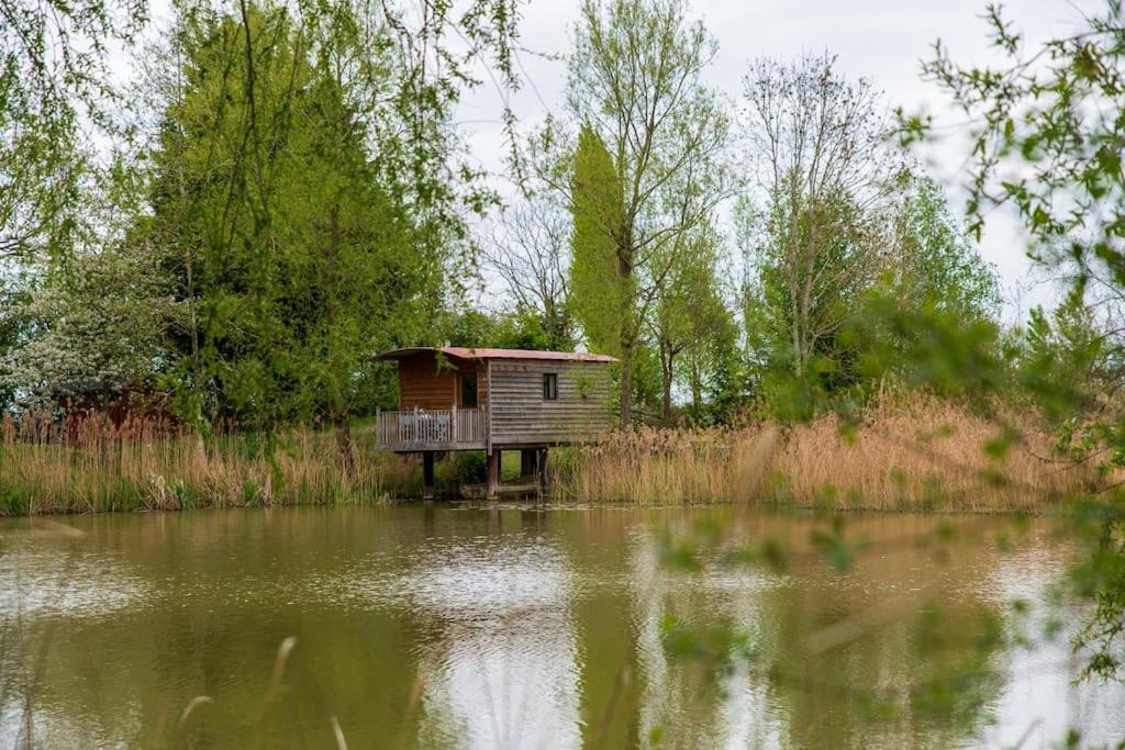 Lakeside Cabin On Stilts- 'Kingfisher' Rous Lench Kültér fotó